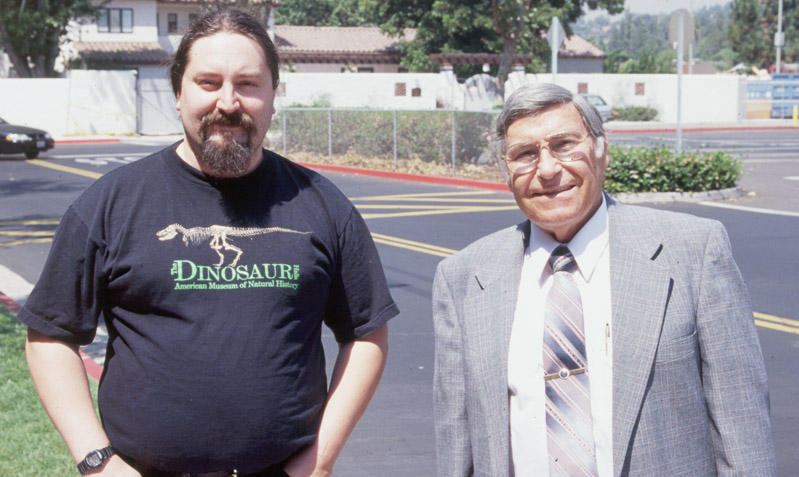 Yours truly with Dr. Gish at the Southern California Center for Christian Studies 1998 Summer Conference (August) (Photo by Don Frack)